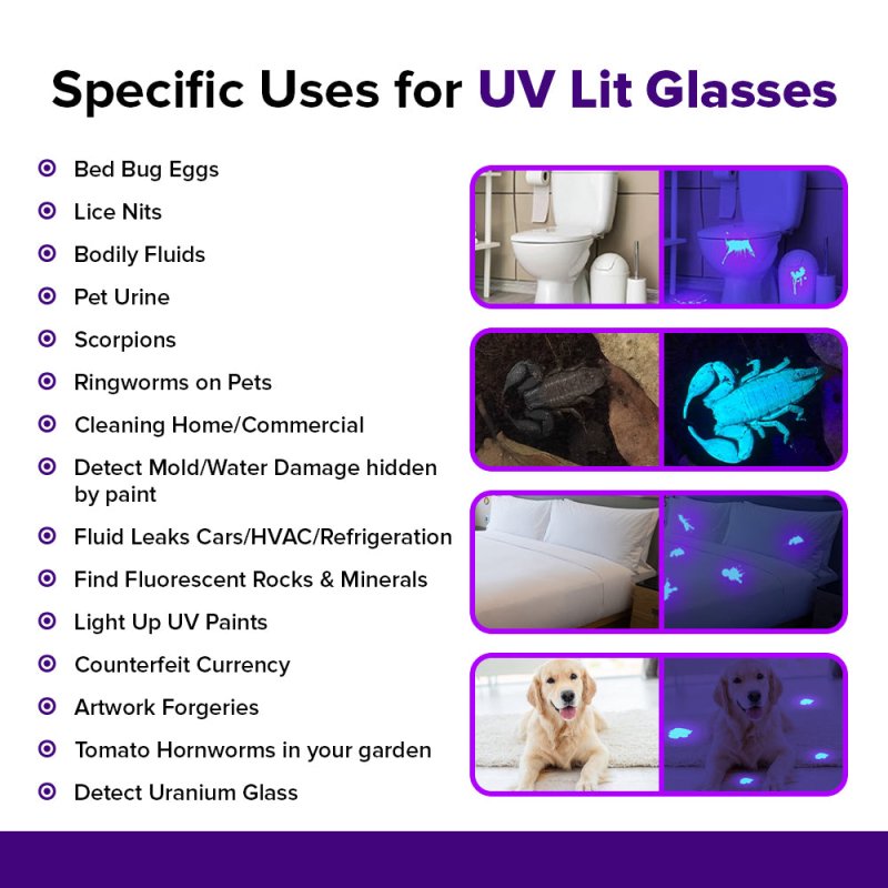 UV-Lit Optical Glasses (Rechargeable) - UV lit Optical